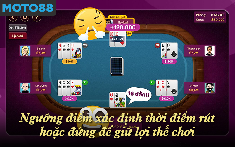 Ngưỡng điểm xác định thời điểm rút hoặc đứng để giữ lợi thế chơi