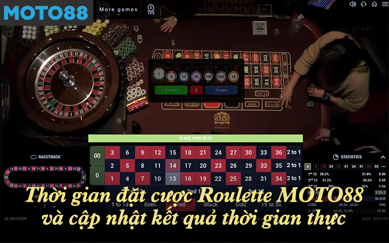 Thời gian đặt cược Roulette MOTO88 và cập nhật kết quả thời gian thực